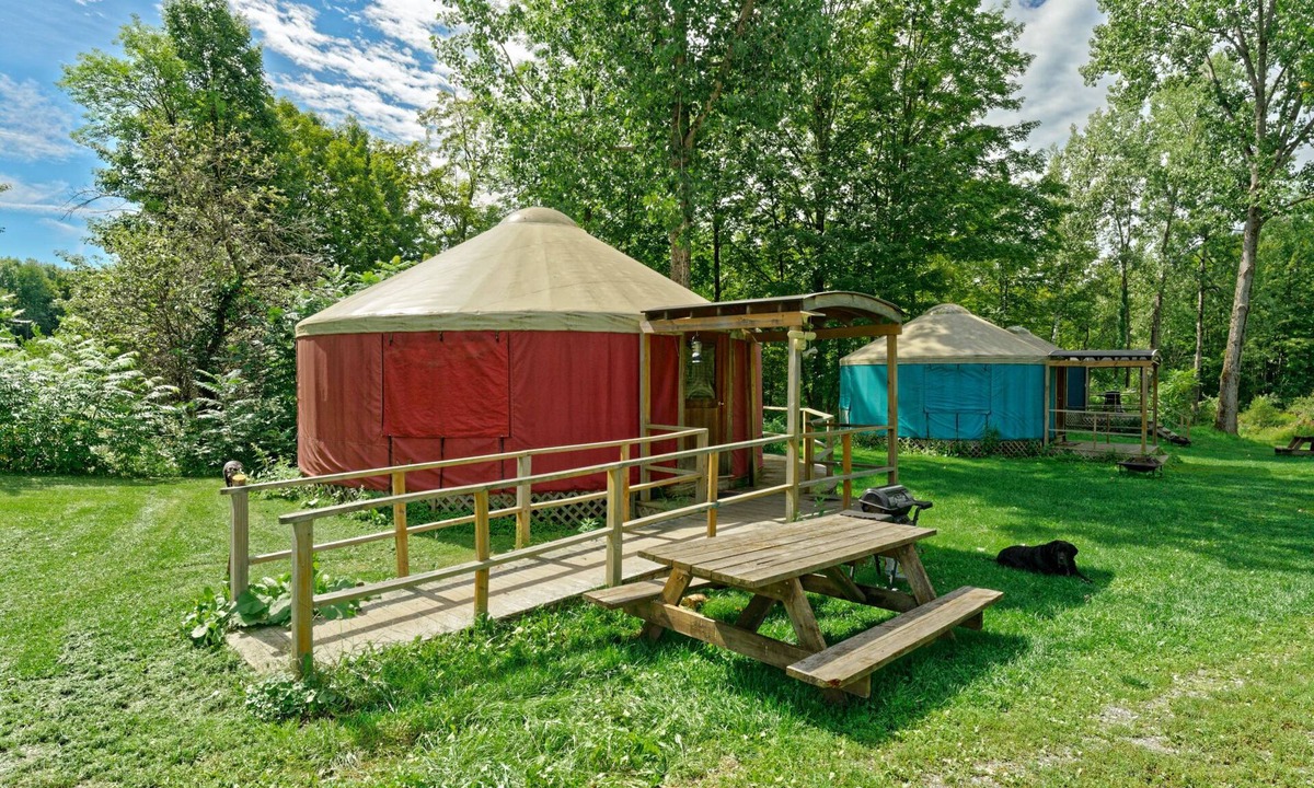 South Hartford RV Rental | Andelyn Farm Moose Lodge Yurt. A Unique Glamping Experience in Up-State New York