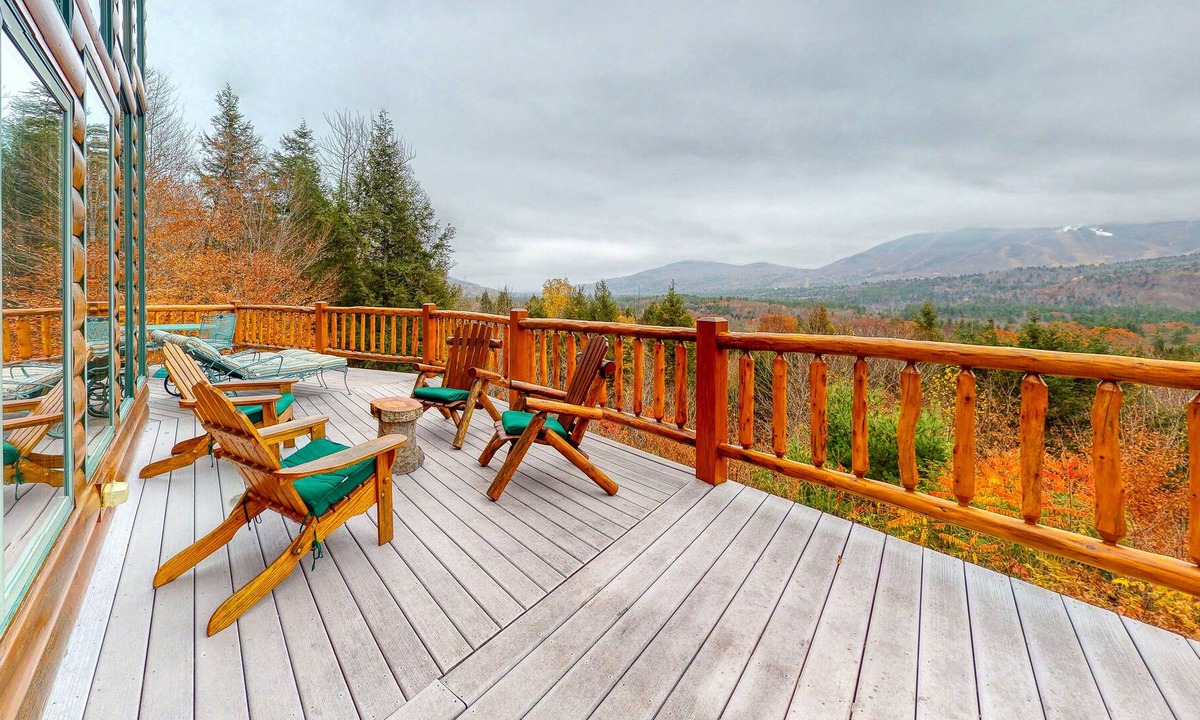 Sunday River Area House | Dog-Friendly Lodge w/ 180-Degree Mountain View, Large Deck, & PetSafe Dog Fence