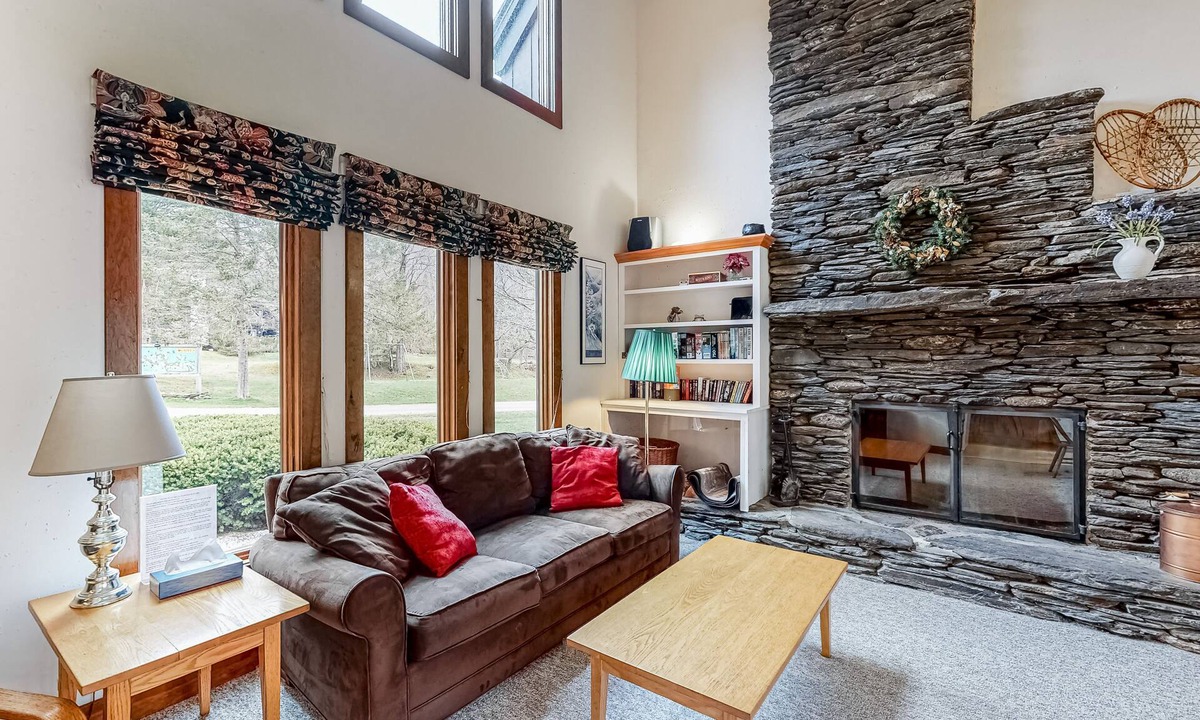 Waitsfield House | Serene riverfront townhouse with pool, tennis, basketball, washer/dryer, & WiFi