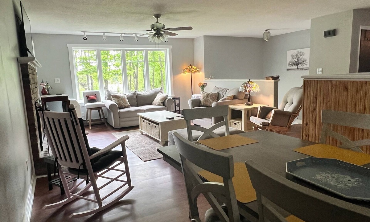 Pittsburg House | Spacious five-bedroom home off Back Lake with direct trail access on Spooner Rd