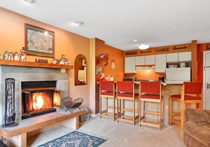 Ski-in/out condo near ski school with washer/dryer, fast WiFi, & mountain views