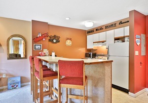 Ski-in/out condo near ski school with washer/dryer, fast WiFi, & mountain views