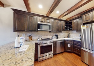 Sophisticated, dog-friendly condo in nature with fireplace - walk to village