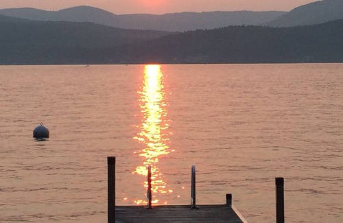 Putnam Station House | New home steps from Lake George with lake views, swimming access and boat slip