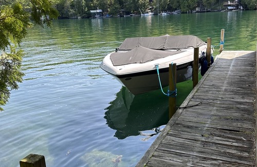 Putnam Station House | New home steps from Lake George with lake views, swimming access and boat slip