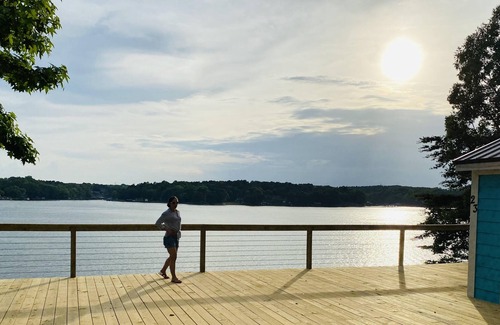Steele Creek Cabin | New Waterfront Cabin on the Large Sundeck #22 by RedAwning