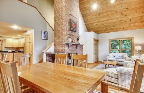 Stowe Area House | Treetops: 4 br, woodstove, a/c, deck & views, firepit, garage, great location!