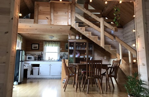 Corea Cabin | Acadia SummerHill Log Cabin-charmingly unique, cozy and quiet, a true hidden gem