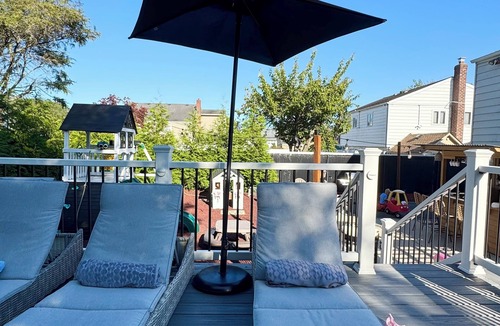 North Massapequa House | Beautiful RYDER CUP home with heated pool outdoor dining/bar just minutes away