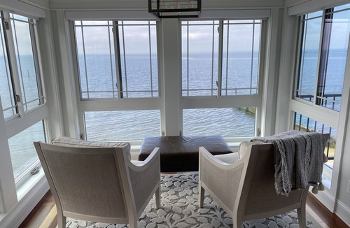 Old Saybrook House | Beautiful waterfront home with private sand beach and amazing views