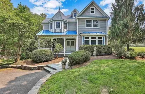 New Paltz Villa | Country home with rock climbing gym, pond & creek.