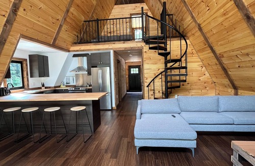 Danbury Ski Chalet | Cozy 2-bedroom A Frame chalet in delightful Danbury NH with WiFi and AC
