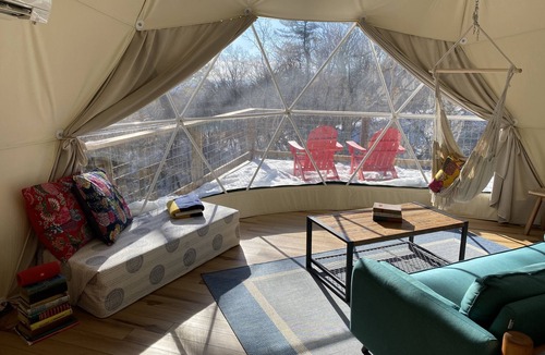 Wallkill House | Cozy, Seasonal Geo-Dome with Heat/AC on Private Wilderness Reserve in Gunks.
