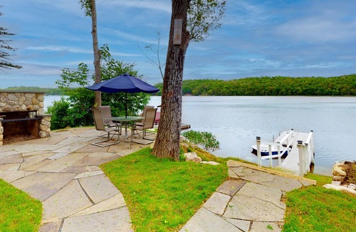 Hubbardton House | Gorgeous lakefront gem with private dock, deck, firepit, grill, fireplace & WiFi