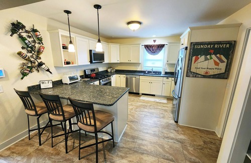 Sunday River Area House | Huge Yard, A/C, Riverfront Gazebo, 2 Fire Pits!