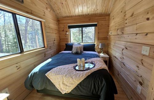 Bath House | Incredible Modern Tiny Log Cabin near the Ammonoosuc River for a Romantic Getaway in New Hampshire