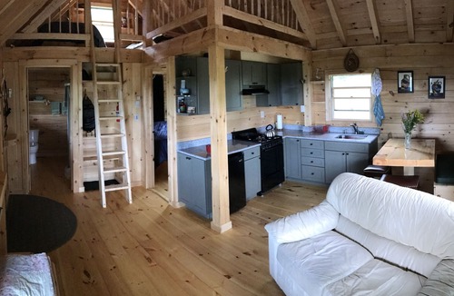 Jefferson Cabin | Isolated Log Cabin with Panoramic Views of Cherry Pond and White Mountains
