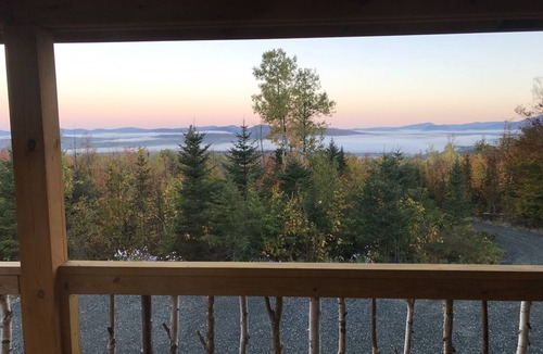 Jefferson Cabin | Isolated Log Cabin with Panoramic Views of Cherry Pond and White Mountains