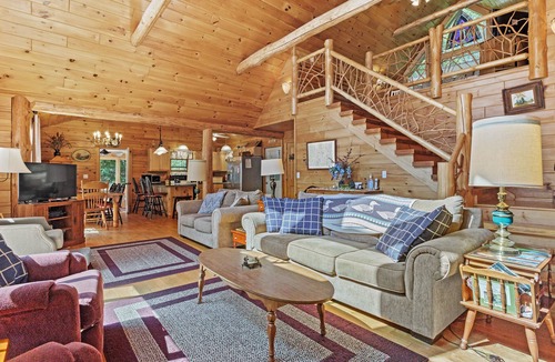 Chestertown House | Lakefront cabin with beautiful loft, game room, views, private dock
