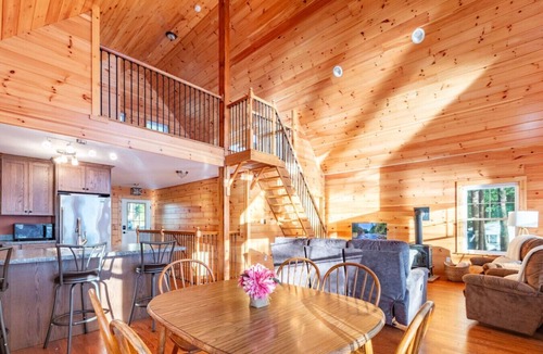 Barnstead Cabin | Lakefront Cabin with Private Dock & Stunning Views
