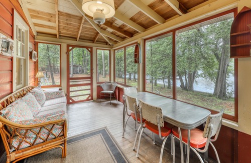 Adirondack House | Lakefront cottage with large dock, firepit & sandy beach