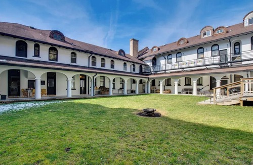 Wheeling Apartment | Large 1-BR Living RM Kitchen in a Monastery mansion in premier downtown Wheeling