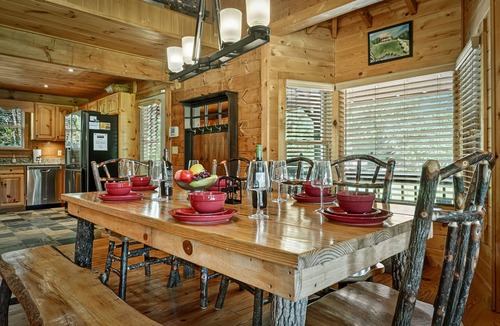 Morganton Cabin | Meadow Creek - Pet-friendly retreat with rambling creek, hot tub, fire-pit, WiFi, and sprawling manicured meadow land for serene relaxation