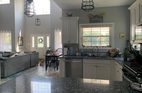 Johnsonville House | Modern farmhouse on water w/dock! 11.8 miles to Saratoga Horse Racing!