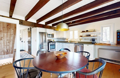 Thornton House | Mtn-view home with large deck, wood stove, firepit, grill, streaming, W/D, & AC