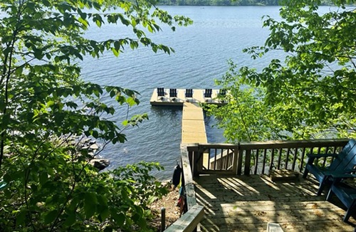 Walton Park Cabin | Osseo Lake Lodge Unique Octagon Home with Sunset Views & Private Waterfront
