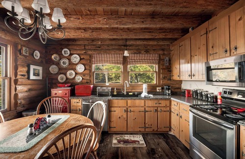 Paw Paw Cabin | Riverfront Log Cabin w Fireplace, Grill & Fire Pit