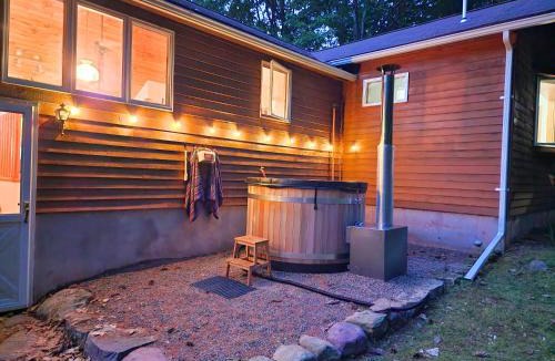 Prattsville Ski Chalet | Rustic Catskills Cabin with Hot Tub and Mountain Views
