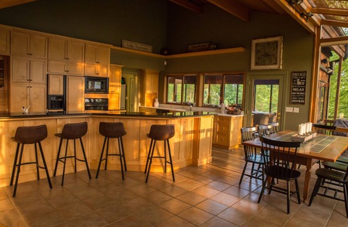 Lake Lure House | Spectacular views from modern lake front home with boathouse & pontoon available