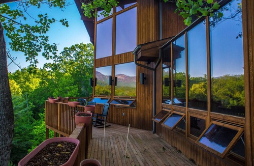 Lake Lure House | Spectacular views from modern lake front home with boathouse & pontoon available