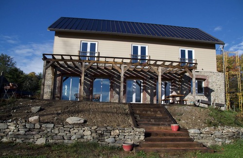 Sparrow Bush House | Stone Eco House on 120 acres with a pond, meadows, brook, and hiking trails.