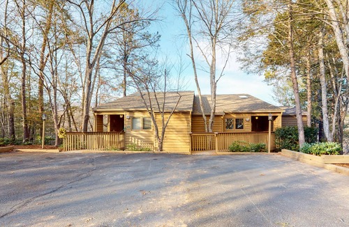 Lake Lure Condo | Tranquil home near the lake with two furnished decks, fast WiFi, and fireplace