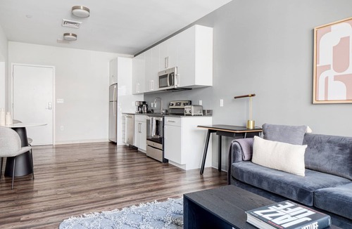 St. Elizabeth's Apartment | Trendy Brighton 1BR w/W/D, Gym, near T, Shops + Dining, by Blueground