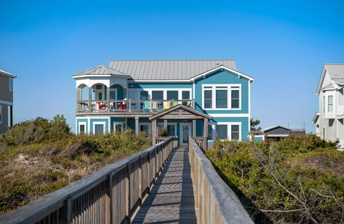 Caswell Beach House | Turtle Watch Too: Spacious Oceanfront Home with Elevator, Accessible Bathroom