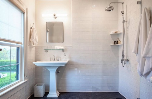 Town of Southold Town Bed & Breakfast | Vine + Sand-Southold, NY'S Newest B&B-Room 2-King Bed and Ensuite Bathroom With Rain Shower
