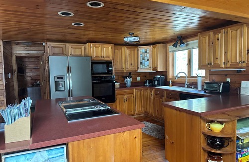 Prospect Harbor House | Waterfront Acadia Schoodic Downeast Log Home with 650 feet of shoreline