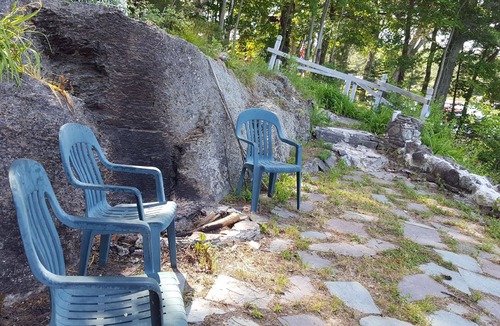 Neshobe Beach Cottage | Waterfront Adirondack Style Rustic Cottage great sunsets