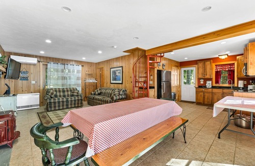 Moultonborough House | Winnipesaukee Waterfront Chalet with Sandy Beach Private Dock and Fire Pit