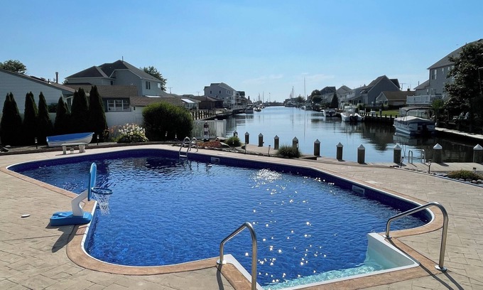 Bayville House | Exceptional waterview, heated pool, hot tub, 2-min walk to Ocean Gate beach!