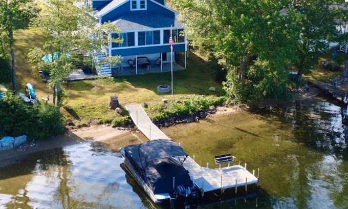 Lochmere House | Remodeled Winnisquam Lakefront Home - Private Dock/AC/Dogs/Kayaks/SUPs/Fire Pit