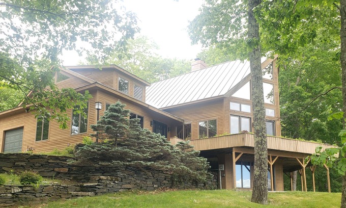 West Hartford House | Spectacular mountain view home with a wraparound deck, washer/dryer, wet bar